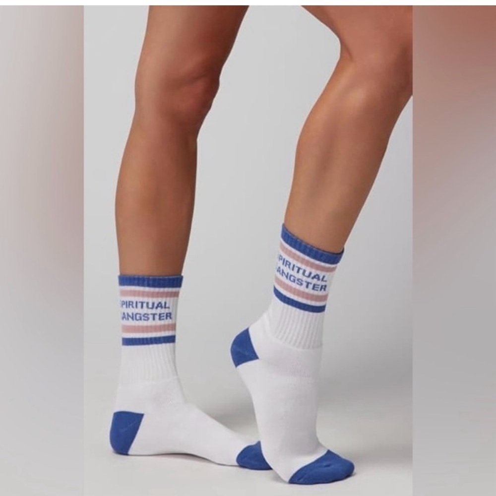 Spiritual Gangster White and Blue Casual Socks - Picture 3 of 5